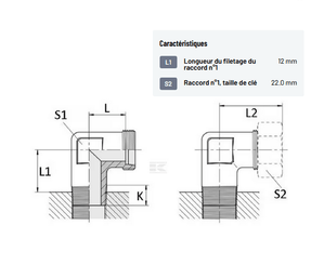 Divers - Non définie - Raccord à visser en équerre WE