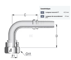 Divers - Non définie - Raccord DN 13-7/8 90°