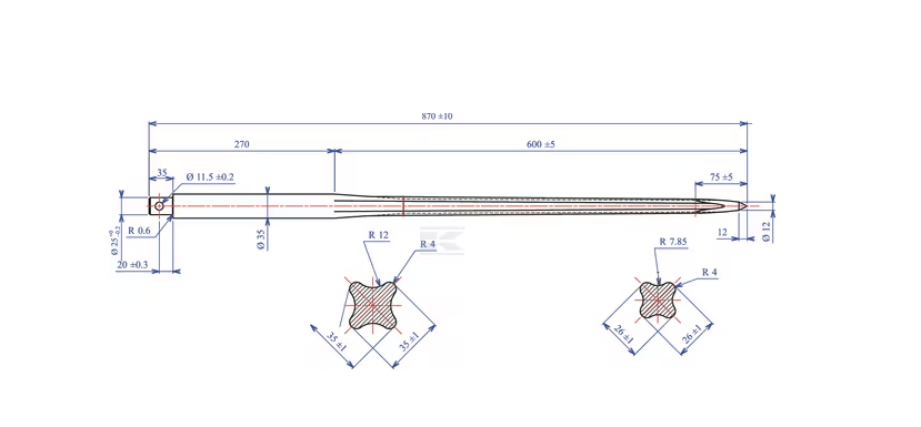 Divers - Non définie - Dent de fourche 35x860MM
