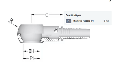 Divers - Non définie - Raccord a sertir banjo DN8 - M