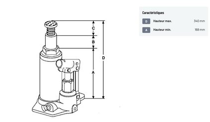 Divers - Non définie - Cric hydraulique bouteille 2T