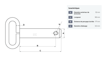 Divers - Non définie - Axe avec poigné 32x177mm