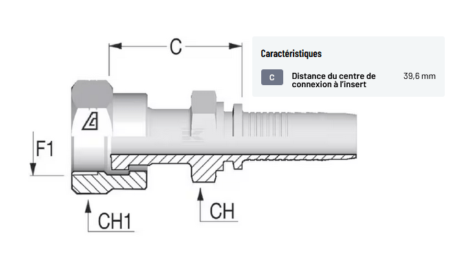 Divers - Non définie - "Raccord à sertir DN13-1"" ORF