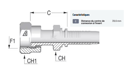 Divers - Non définie - "Raccord à sertir DN13-1"" ORF