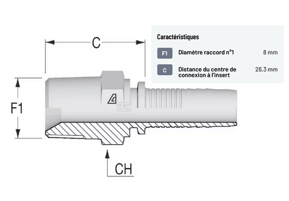 Divers - Non définie - Raccord à sertir DN8-MC1/2