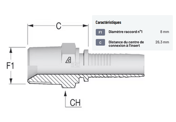 Divers - Non définie - Raccord à sertir DN8-MC1/2