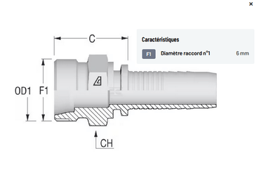 Divers - Non définie - Raccord à sertir DN06-M16x1,5-