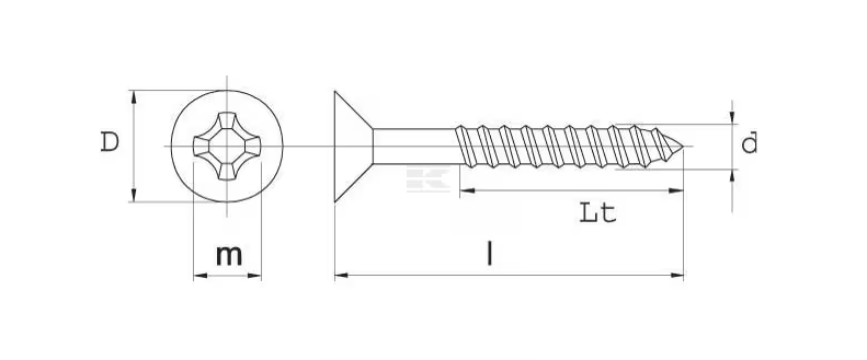 Divers - Non définie - Vis pour panneaux d'aggloméré 5 x 60 mm (x20)
