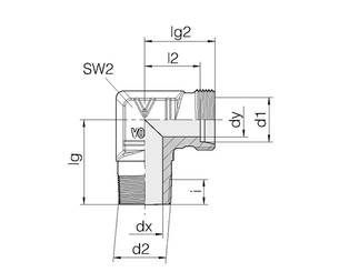 Divers - Non définie - Raccord à visser en équerre WE