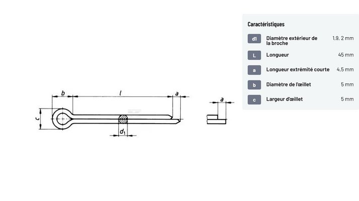 Divers - Non définie - Goupille fendue 2x45mm (x10)