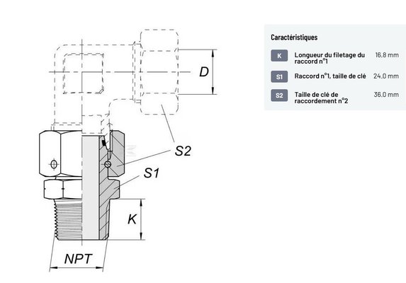 Divers - Non définie - Raccord vissé ACAG 21x15,21