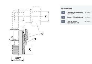 Divers - Non définie - Raccord vissé ACAG 21x15,21