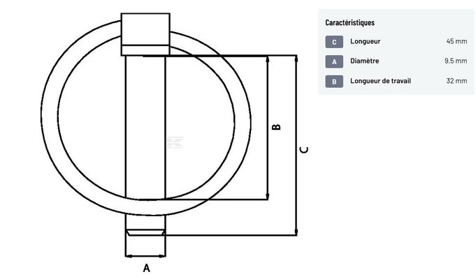 Divers - Non définie - Goupille 9,5 mm x 45 mm (x6)