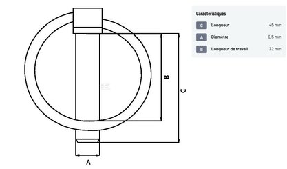 Divers - Non définie - Goupille 9,5 mm x 45 mm (x6)