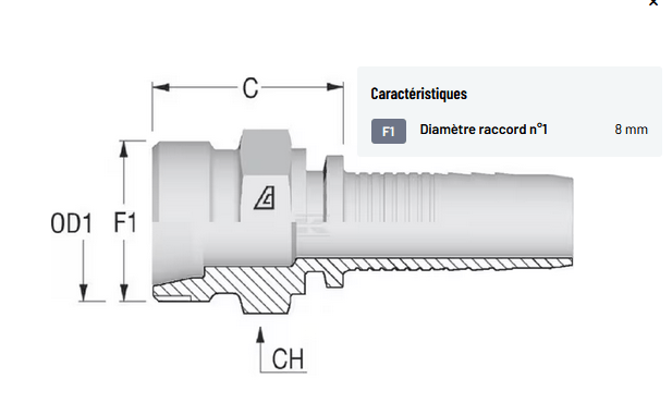 Divers - Non définie - Raccord à sertir DN08-M18x1,5-