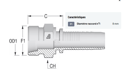Divers - Non définie - Raccord à sertir DN08-M18x1,5-